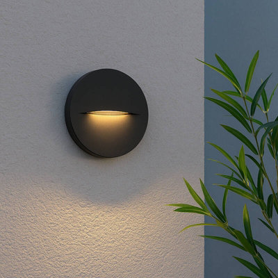 Edit Poros Led Outdoor Flush Wall Light Dark Grey from B&Q