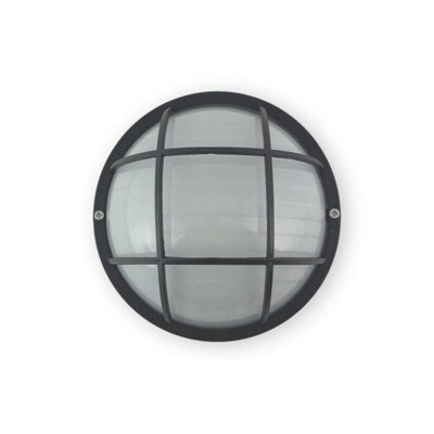 Edit Coastal Lulworth Outdoor Round Bulkhead Wall Light Anthracite from B&Q