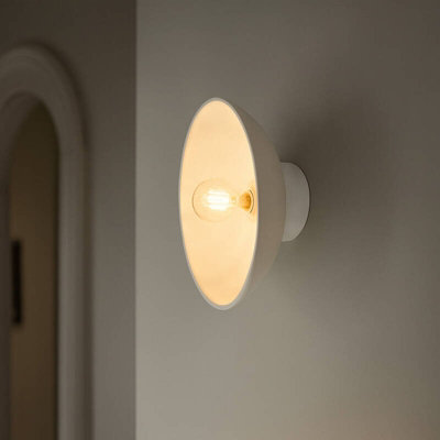 Portwest Westport Carter Ceramic Flush Wall Light Stone Grey from B&Q