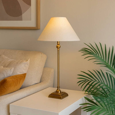 Wisteria Margaret Tall Table Lamp Antique Brass from B&Q