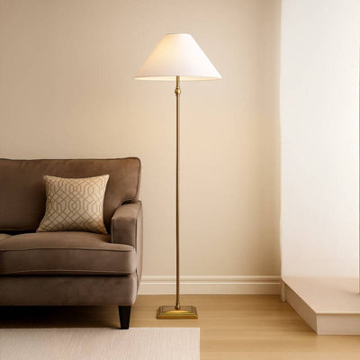 Wisteria Margaret Floor Lamp Antique Brass from B&Q