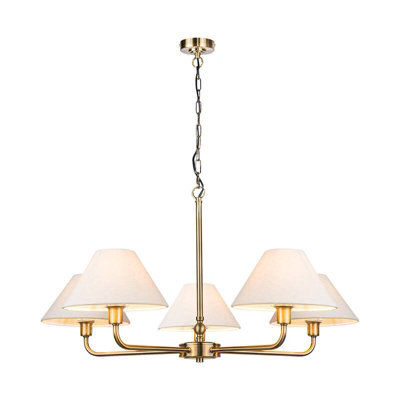 Wisteria Margaret 5 Arm Ceiling Pendant Light Antique Brass from B&Q