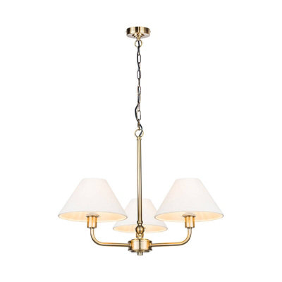 Wisteria Margaret 3 Arm Ceiling Pendant Light Antique Brass from B&Q