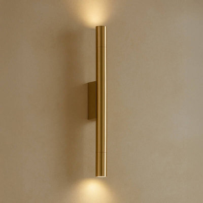 Portwest Westport Silk Up & Down Wall Light Brass from B&Q