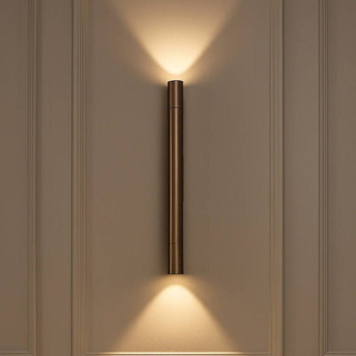 Portwest Westport Silk Up & Down Wall Light Bronze from B&Q