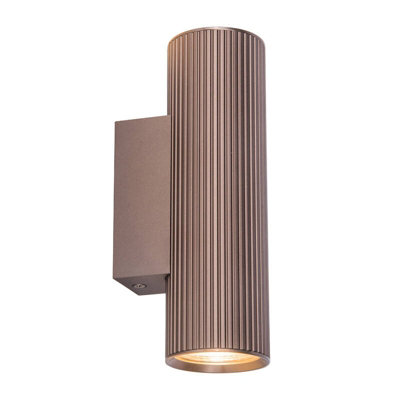Portwest Westport Moto Knurl Ridged 180 Up & Down Wall Light Bronze from B&Q