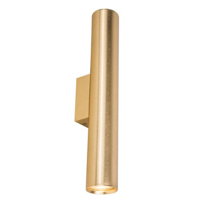 Portwest Westport Sleek 350 Up & Down Wall Light Brass from B&Q
