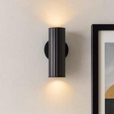 Portwest Westport Moto Knurl Ridged 180 Up & Down Wall Light Black from B&Q