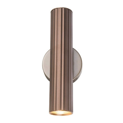 Portwest Westport Silk Knurl Ridged 250 Up & Down Wall Light Bronze from B&Q