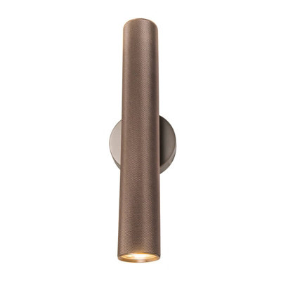 Portwest Westport Moto Knurl 350 Up & Down Wall Light Bronze from B&Q
