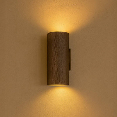 Portwest Westport Moto Knurl Ridged Wall Light Bronze from B&Q