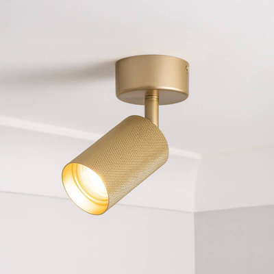 Portwest Westport Moto Knurl Single Spotlight Brass from B&Q