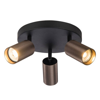 Portwest Westport Moto Knurl 3 Light Spotlight Plate Bronze from B&Q
