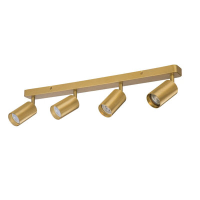 Portwest Westport Moto Knurl 4 Light Spotlight Bar Brass from B&Q