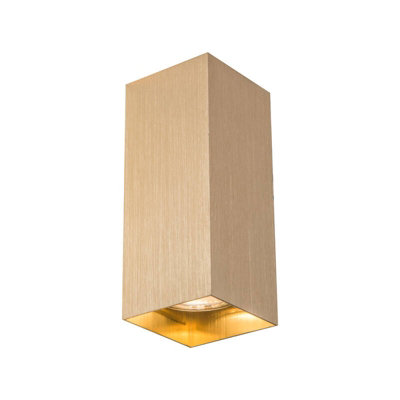 Portwest Westport Box Up & Down Wall Light Brass from B&Q