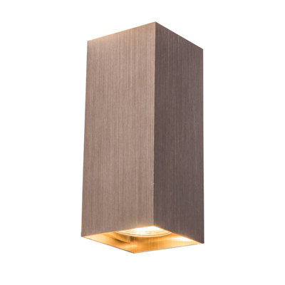 Portwest Westport Box Up & Down Wall Light Bronze from B&Q