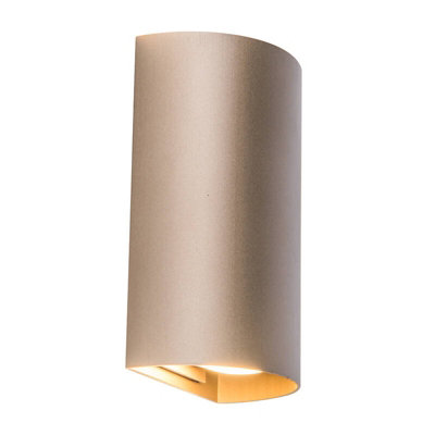 Portwest Westport Curve Up & Down Wall Light Brown from B&Q