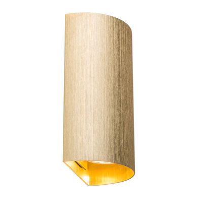 Portwest Westport Curve Up & Down Wall Light Brass from B&Q