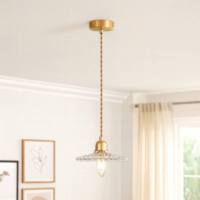 Wisteria Notting Clear Glass Ceiling Pendant Light Antique Brass from B&Q