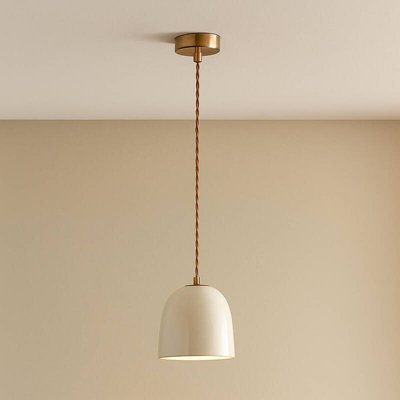 Edit Porto Ceramic Ceiling Pendant Light Antique Brass from B&Q