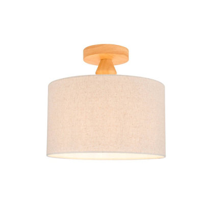 Edit Rustic Semi-Flush Ceiling Light Natural from B&Q