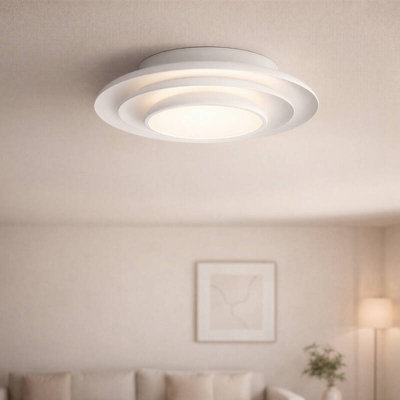 Edit Telmor Led Flush Ceiling Light White from B&Q