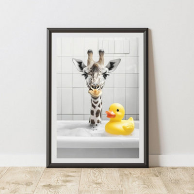 60 Second Makeover Limited Funny Giraffe Rubber Duck Print A4 Size from B&Q