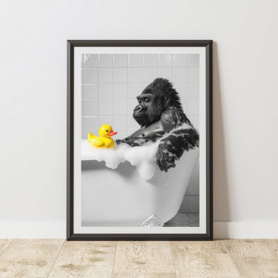 60 Second Makeover Limited Funny Gorilla Rubber Duck Print A3 Size from B&Q