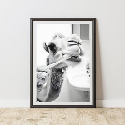 60 Second Makeover Limited Camel Brushing Teeth Animal Print A4 Size from B&Q