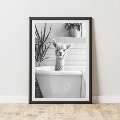 60 Second Makeover Limited Alpaca In The Bath Animal Print A4 Size from B&Q