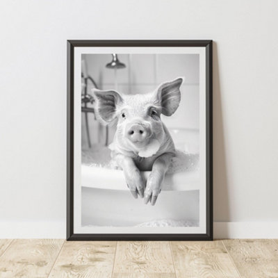 60 Second Makeover Limited Pig In The Bath Animal Print A4 Size from B&Q