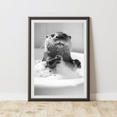 60 Second Makeover Limited Otter In The Bath Animal Print A3 Size from B&Q