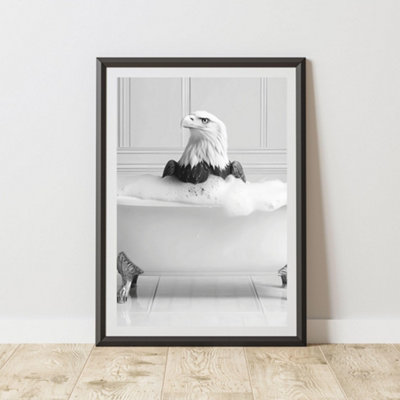 60 Second Makeover Limited Eagle In The Bath Animal Print A3 Size from B&Q