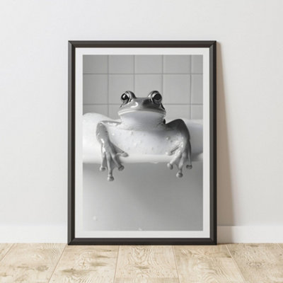 60 Second Makeover Limited Frog In The Bath Animal Print A3 Size from B&Q