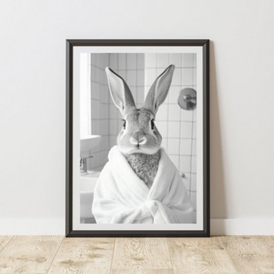 60 Second Makeover Limited Bunny Bathrobe Dressing Gown Animal Print A4 Size from B&Q