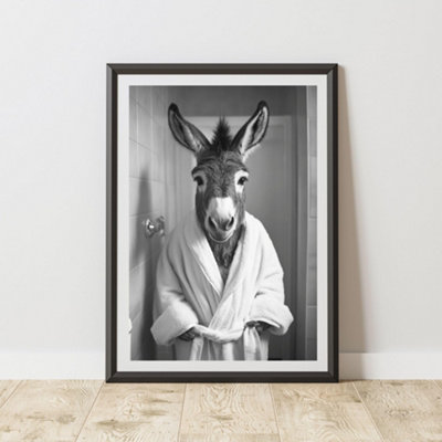 60 Second Makeover Limited Donkey Bathrobe Dressing Gown Animal Print A3 Size from B&Q