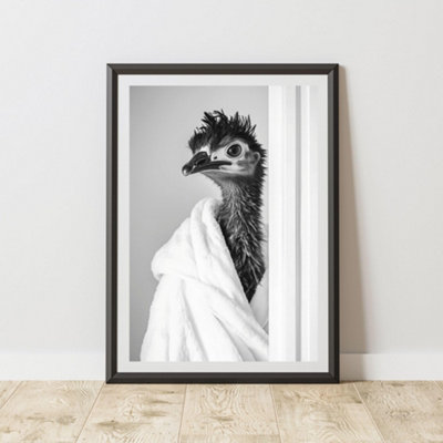 60 Second Makeover Limited Emu Bathrobe Dressing Gown Animal Print A4 Size from B&Q