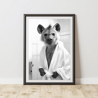60 Second Makeover Limited Hyena Bathrobe Dressing Gown Animal Print A4 Size from B&Q