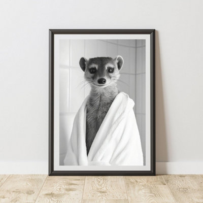 60 Second Makeover Limited Mongoose Bathrobe Dressing Gown Animal Print A4 Size from B&Q