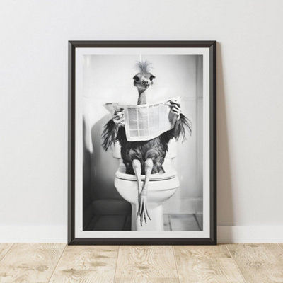 60 Second Makeover Limited Emu On The Toilet Animal Print A4 Size from B&Q