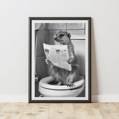 60 Second Makeover Limited Mongoose On The Toilet Animal Print A4 Size from B&Q