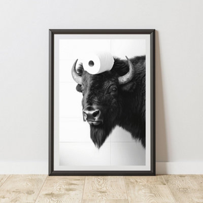 60 Second Makeover Limited Bison Toilet Roll Animal Print A3 Size from B&Q