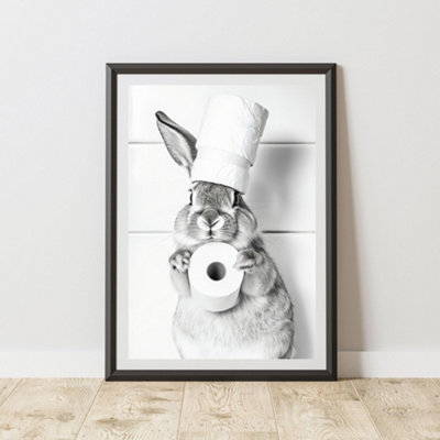 60 Second Makeover Limited Bunny Toilet Roll Animal Print A3 Size from B&Q