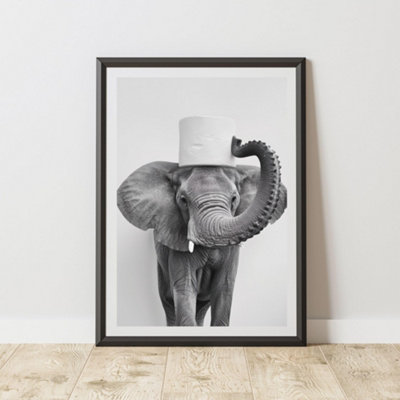 60 Second Makeover Limited Elephant Toilet Roll Animal Print A3 Size from B&Q