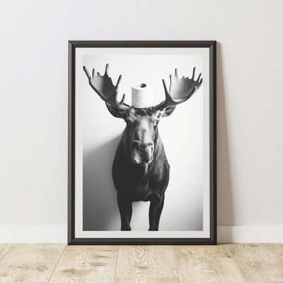 60 Second Makeover Limited Moose Toilet Roll Animal Print A3 Size from B&Q