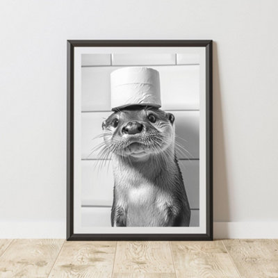 60 Second Makeover Limited Otter Toilet Roll Animal Print A3 Size from B&Q