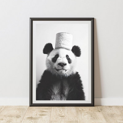 60 Second Makeover Limited Panda Toilet Roll Animal Print A4 Size from B&Q