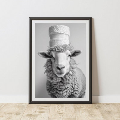 60 Second Makeover Limited Sheep Toilet Roll Animal Print A3 Size from B&Q