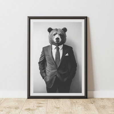 60 Second Makeover Limited Bear Wearing A Suit Print A4 Size from B&Q