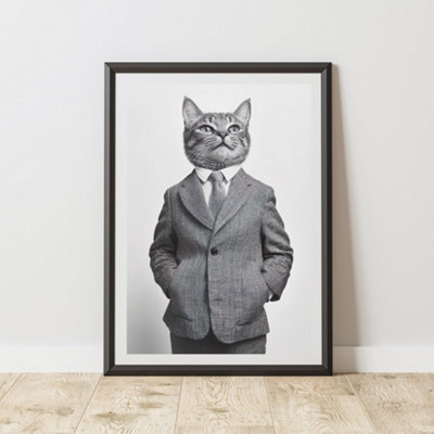 B&Q -  Cat Wearing A Suit Print A3 Size - Image 3